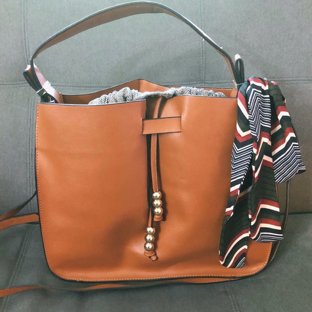 Zara TRF Brown Faux Leather Shoulder/Handbag